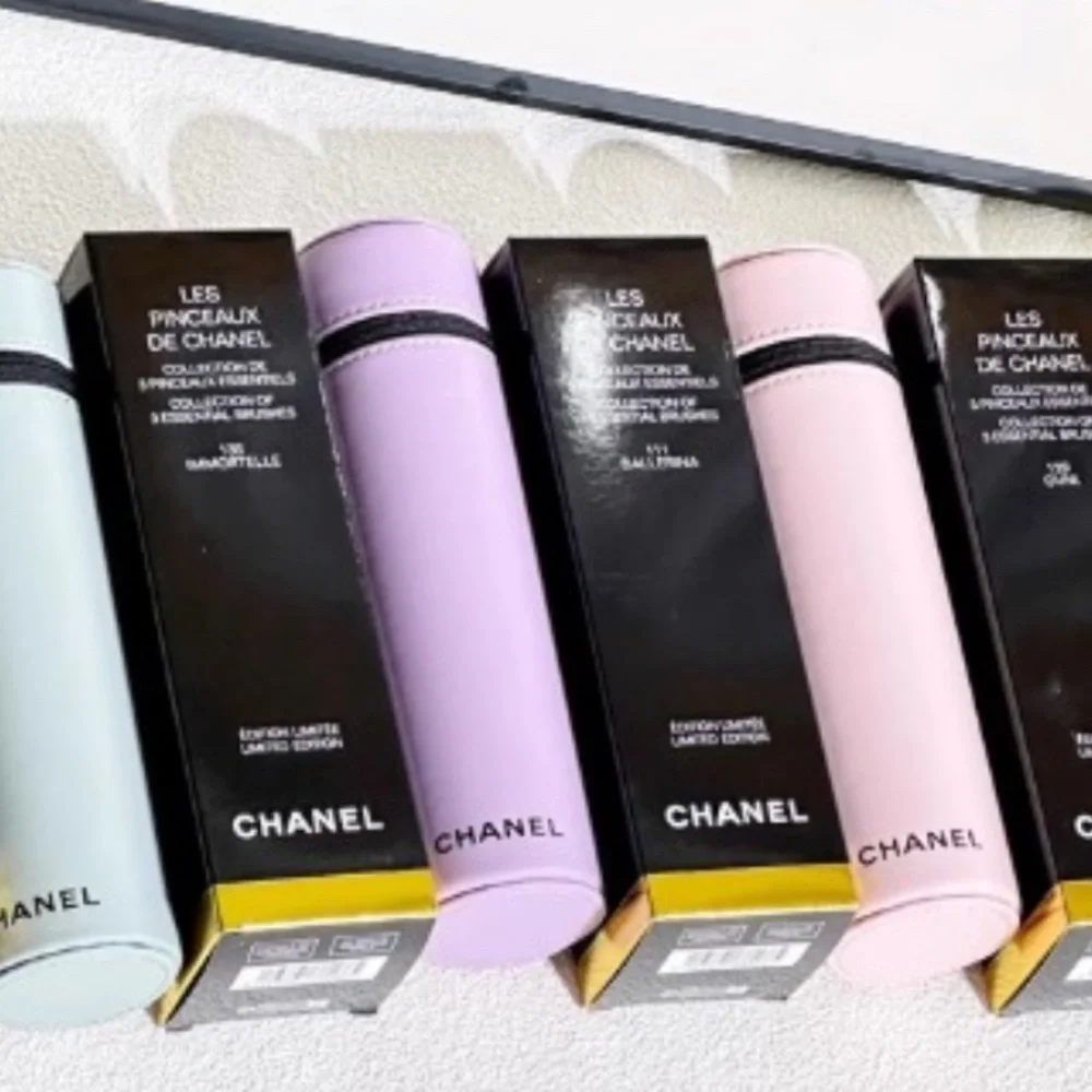 CHANEL Black Makeup Brush Trio with Case